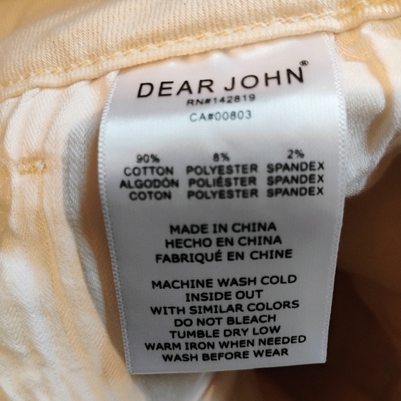 Dear John Ivory Jeans Pants Womens 12 (31) Blaire Straight Leg Stretch Preppy B - Picture 5 of 8